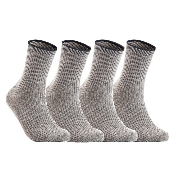 Lian LifeStyle Perfect Fit, Cozy, and Cute Women's 4 Pairs Wool Crew Socks With a Wide Range of Colors and Style HR1612 Grey