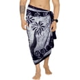 thumbnail image 2 of HAPPY BAY Men's Pareo Standard Vacation Dashiki Sarong Full Beach Wrap One Size Navy Blue-N922 Summer Vacation Party, 2 of 5
