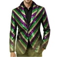 thumbnail image 6 of YOIAVAIOY Big and Tall Carnival Blazer Men Sequin Carnival Print Holiday Party Jacket One Button Slim Fit Business Office Blazers with Pockets Yellow M, 6 of 6