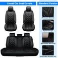 thumbnail image 6 of Car Seat Cover for Cadillac 5 Seats Full Set, Premium Pu Leather Auto Cushion Protector, Front Rear Seat Cover for CT4/5/6 CTS XT4/5 SRX Black, 6 of 14