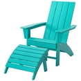 thumbnail image 6 of Garpans Outdoor Adirondack Chair with Ottoman HDPE All Weather Adirondack Patio Chair with Footstool for Outside Pool Garden Deck Front Porch Fire Pit, 6 of 8