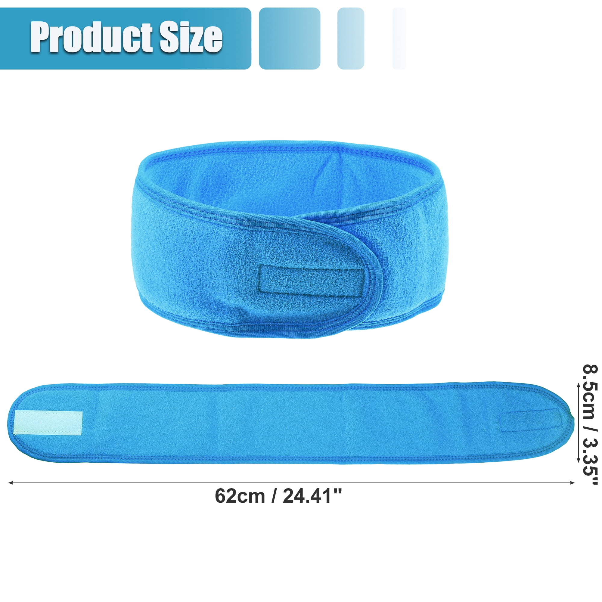 Unique Bargains 4 Pcs Spa Headband for Face Washing and Bathing Blue