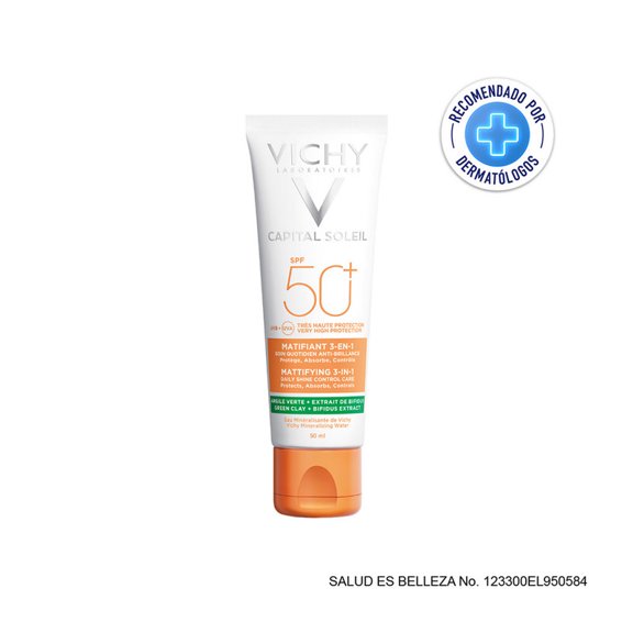Protector Solar VICHY Capital Soleil Anti-brillo Matificante 3 en 1 FPS 50+, 50ml