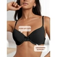 thumbnail image 3 of Aivtalk Womens Bras Full Coverage T-Shirt Bra Underwire One Fab Fit Push Up Lingerie Dreamwire Lingerie Lightly Lined Cups up to H Smoothing Comfort Plus Size Bra Black 85D, 3 of 7