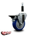 thumbnail image 2 of 4 Inch Blue Poly Swivel 7/8 Inch Expanding Stem Caster with Brake SCC, 2 of 2