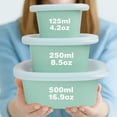 thumbnail image 3 of Culinary Cubed 1 Pack Silicone Food Storage Containers, 6-Piece Set with Lids - Stackable BPA Free Reusable Meal Prep Containers, Airtight, Freezer & Dishwasher Safe, Blue + Blue, 3 of 10