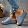 thumbnail image 5 of Ladies Sandals White Sandals Women's Wedge Sandals - Slip On Dressy Summer Slides with Memory Foam, Lightweight Platform Shoes, 5 of 8