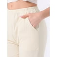thumbnail image 5 of DARING DIVA Women's Cotton Knit Ribbed Elastic Waist Loungewear S White, 5 of 7