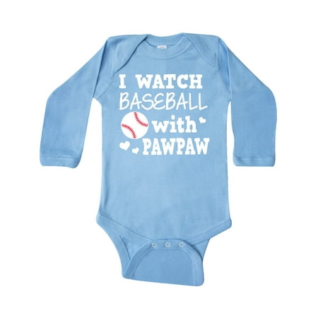 

Inktastic I Watch Baseball with My Pawpaw Gift Baby Boy Long Sleeve Bodysuit