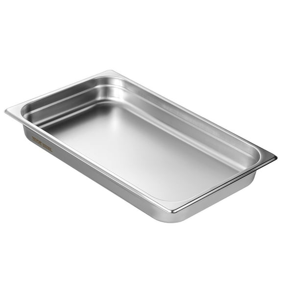 6-Pack Commercial Hotel Pans – Full Size Stainless Steel Steam Pans, 2.5" Deep & Anti-Jam, 0.8mm Thick for Restaurant Buffet & Food Service