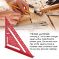 thumbnail image 3 of 7 Inch Aluminum Alloy Rafter Square Carpenter Square Triangle Ruler with Matte Finish Etched Markings for Woodworking Framing Saw Guide, 3 of 7