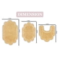 thumbnail image 2 of Home Weavers Allure Collection 100% Cotton Non-Slip Bathroom Rug Set Machine Washable Bathroom Rug-17"x24", Bath Rug- 21"x34", U Shaped Contour- 20"x20", Yellow Color 3 Piece Bath Rug set, 2 of 9