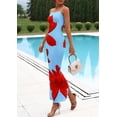 thumbnail image 3 of Vestido Maxi Floral PRETTYGARDEN Mujer Tirantes Finos Azul Claro XXL, 3 of 8
