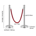 thumbnail image 5 of KFFKFF Velvet Cordons and Stanchions Set of 6, Stainless Steel Posts with Hollow Base, Trio of Red Velvet Cords and Posts, Silver Stanchions for Crowd Management, Party Essentials Red, 5 of 9