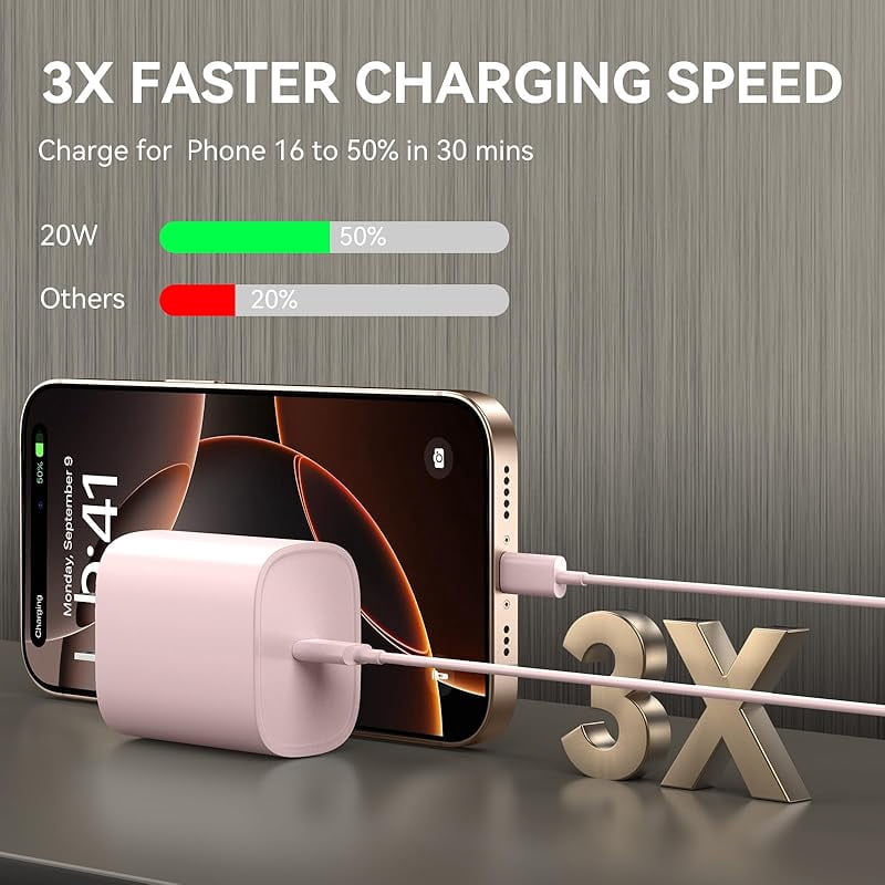 [MFi Certified] 2Pack 20W Type C Fast Charger Block with 10FT USB C to Lightning Cable Compatible for iPhone 14/13/12/11 Pro Max/Xs Max/XR/X,i Pad