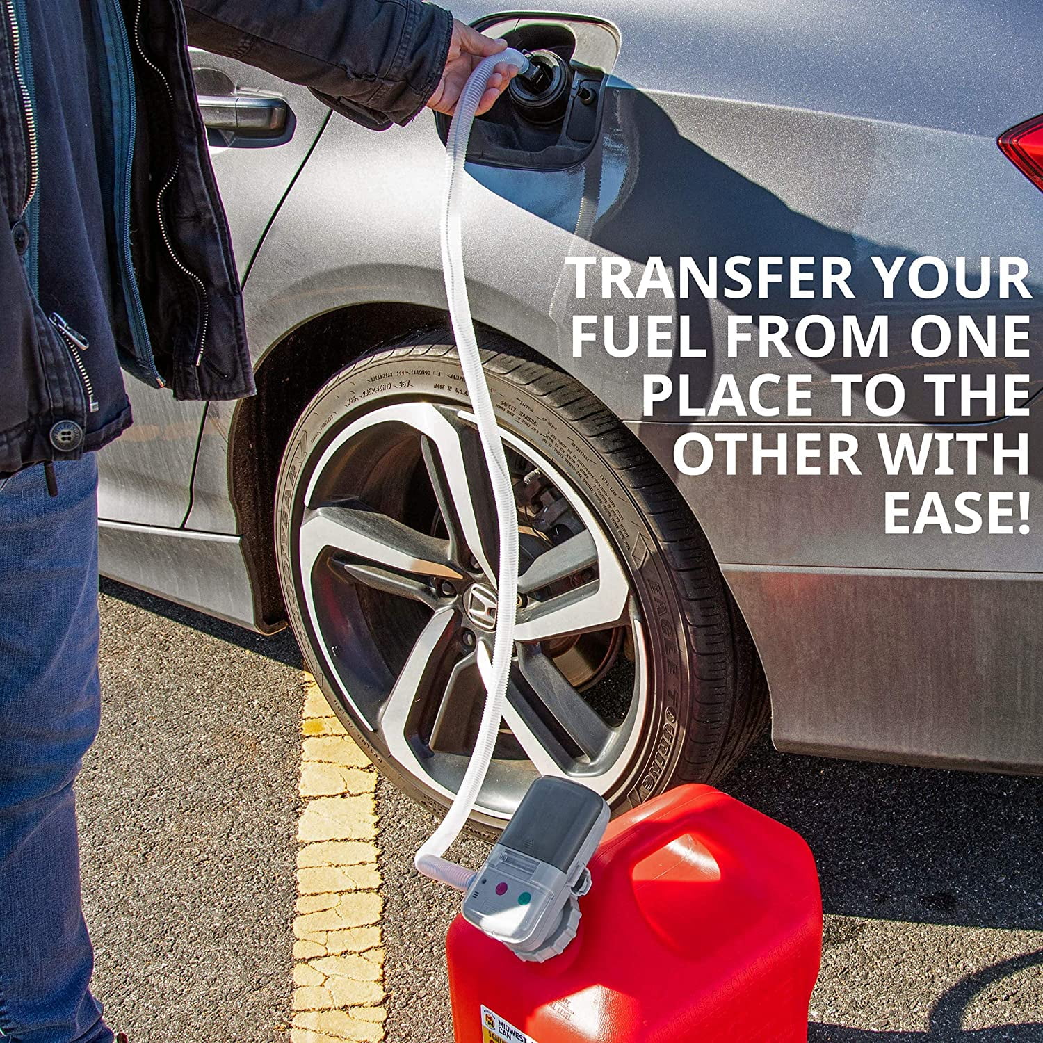 Deway Automatic Fuel Transfer Pump with Auto-Stop, AA Battery Powered
