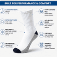 thumbnail image 2 of 6 Pairs Crew Socks for Men Women, Non Binding Loose Top Socks, Soft Breathable Stretch Cotton Socks for Everyday Comfort and Daily Wear, 2 of 4