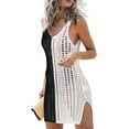 thumbnail image 2 of Summer Women Beach Dress Solid Color Anti Sun Hollow Out Bikini Cover Up for Swimming Pool, 2 of 7