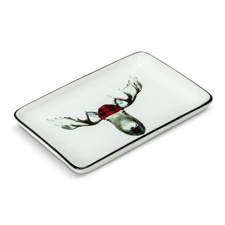 

Abbott Collection AB-1327-JACK-RECT 4 x 6 in. Jack Moose Plate White & Charcoal