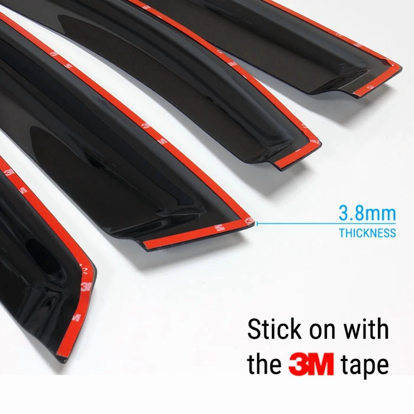 Out-Channel Window Sun Vent Visor Rain Guards Deflectors for Kia Soul 2014-2019 Black