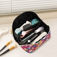 thumbnail image 2 of FORMRS Makeup Bag Travel Cosmetic Organizer for Women Fold Flat Zipper Pouch with Handle, Red Whimsical Floral, 2 of 8