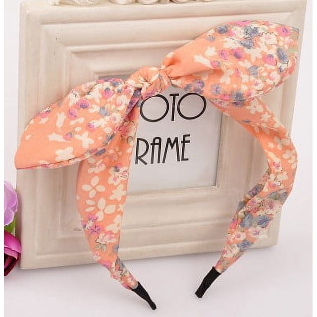Accesorios para el cabello con tocado, diadema con orejas de conejo y diseño de bandera de arroz, diadema con lazo de lunares a la moda, aplicación de tema fresco y dulce