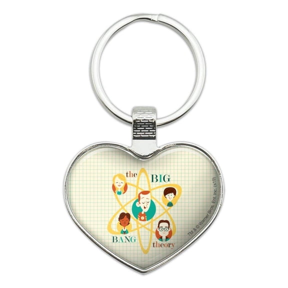 Big Bang Theory Retro Art Keychain Heart Love Metal Key Chain Ring