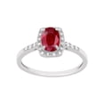 thumbnail image 2 of 925 Sterling Silver Natural Glass Filled Ruby Gemstone Halo Style Silver Ring, 2 of 2