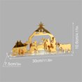 thumbnail image 3 of Lilixerw Gold Nativity Scene Figurine, Acrylic Mirror Tabletop Stable Decor on Clear Base, Compact Tabletop Manger Scene for Christmas Mantel Home Decorations, 3 of 7