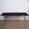 thumbnail image 5 of Efavormart 6FT Black Rectangular Stretch Spandex Table Top Cover, 5 of 11