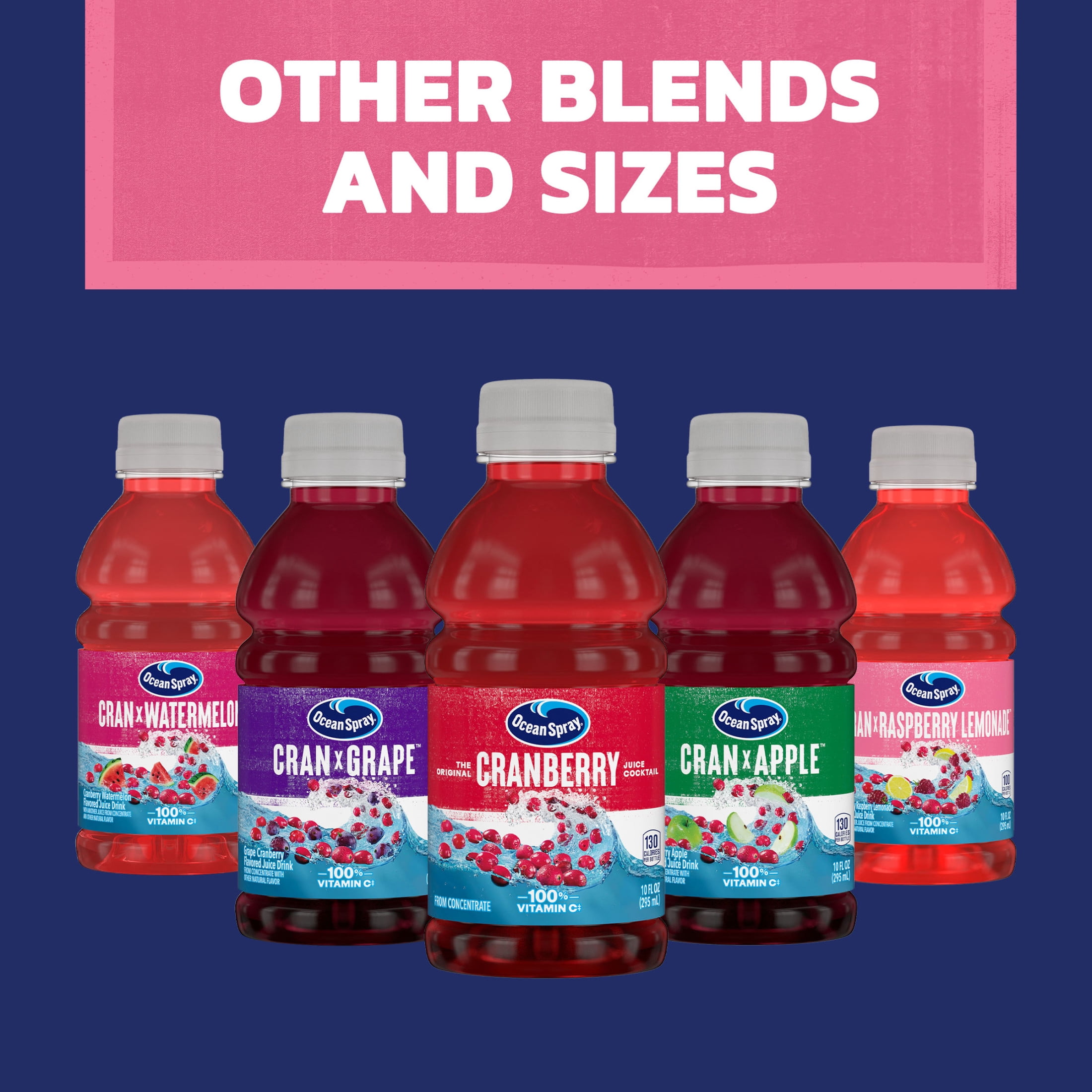 (4 pack) Ocean Spray® Cran-Raspberry Lemonade™ Cranberry Raspberry Lemonade Juice Drinks, 10 fl oz Bottles, 6 Count
