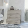 thumbnail image 1 of Modern 3 Drawer Dresser, Double Chest of Drawers with Storage, Clothing Organizer with Cut-Out Handle, Dresser Chest, Wood Storage Cabinet for Living Room, Bedroom, Hallway, Gray, 1 of 7