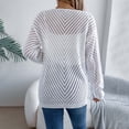 thumbnail image 5 of Ediodpoh Cardigan for Women Winter Long Sleeve V Neck Crochet Kimonos Loose Open Front Hollow Out Cover Ups White_002 L, 5 of 6