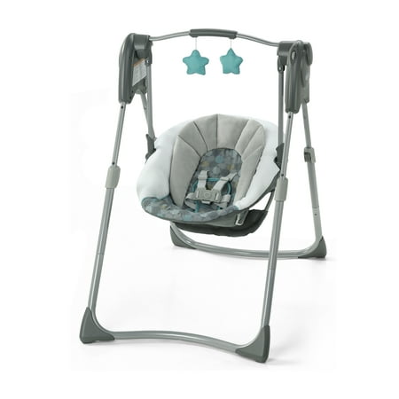 Graco Slim Spaces Compact Baby Swing, Space-Saving Design,