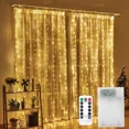 thumbnail image 2 of Christmas Lights Curtains for Windows Led Fairy New Year Lighting Room String Battery Powered Garland Waterfalls Decorations, 2 of 5