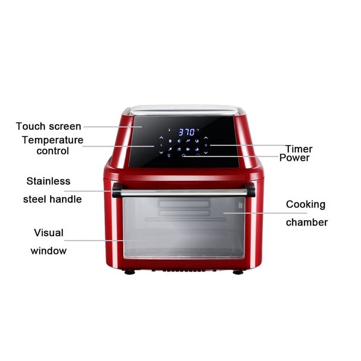 Eagle 17 Qt 1800W 8-in-1 Family Size Air Fryer Countertop Oven, Rotisserie,  Dehydrator - Black 