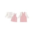 thumbnail image 2 of Gupgi Fall Outfit Toddler Baby Girl Ribbed Ruffle Long Sleeve Tops Sweater Corduroy Suspender Dress, 2 of 9