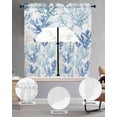 thumbnail image 3 of Blue Coral Coastal Kitchen Curtains Sets 24 Inch Length with Valance, Watercolor Summer Beach Coral Swag Valances and Tiers Curtain Set Drapes Swag Curtains for Living Room, Bathroom, Bedroom, Cafe, 3 of 6