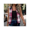 thumbnail image 6 of Zynoxe Women's Plaid Vests With Side Pockets Fashion Zip Up Vests for Women Classic Stand Collar Sleeveles Jackets Soft Lightweight Fall Winter Casual Gilet Jacket S, 6 of 7