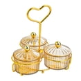 thumbnail image 4 of tamizeot Providing Clean Tidy Storage Options Glass Condiment Serving Tray Bar Container Condiment Dish Bowl Rack Serving Platter Brown 3 Bowls, 4 of 6