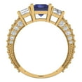 thumbnail image 4 of Clara Pucci 14K Yellow Gold 3.61ct Tanzanite Three-Stone Ring for Women, 4 of 8