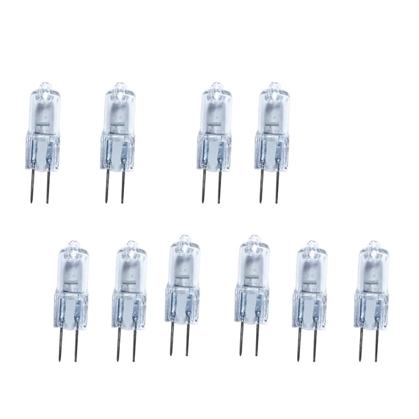 10 bombillas de luz blanca cálida de cápsula transparente halógena G4 de 12 V de 50 W, lámparas de base G4 Sunnimix Bombilla halógena G4