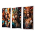 thumbnail image 3 of Designart "Traditional Brazilian Goddess Representation II" Fashion Woman Framed Wall Art Set Of 3 - Multicolor Glam Frame Gallery Wall Set For Home Decor, 3 of 6