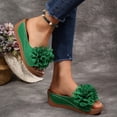 thumbnail image 7 of Fnooota Womens Comfort Sandals, Fashion Casual Open Toe Slip On Wedge Sandals Green Size 5.5, 7 of 7
