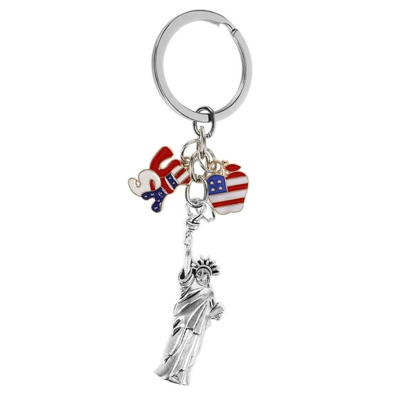 Raindrops USA Keyvhain Bag Pendant Key Chain American Flag Style Keychain Souvenir