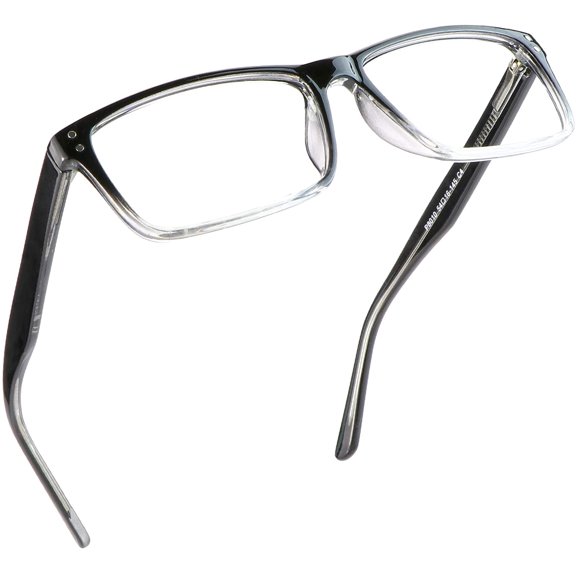 Reading Glasses with Flexible Spring Hinge, Blue Light Blocking Glasses for Women and Men, Anti eyestrain (Black, 0.25 Magnification)