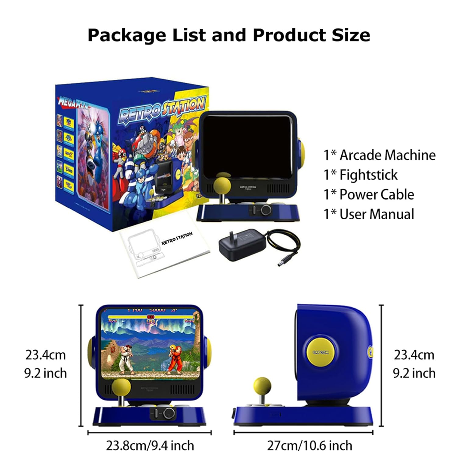 RETRO STATION Capcom Arcade Machine, 10 Pre-Loaded Games, 8 Inch