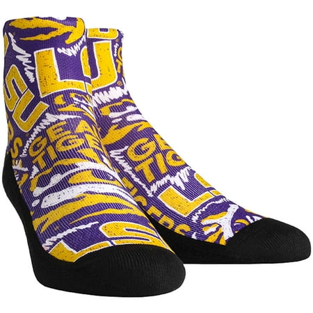 Lsu Tigers Logo Charm - LSU Tigers Youth Logo Sketch Quarter-Length Socks - No Size