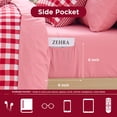 thumbnail image 5 of Regency Heights Queen Size Bed in a Bag, 9 Pieces Red Plaid Comforter Set with Sheets and Side Pockets, Reversible Bedding Sets for All Seasons, 5 of 9