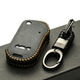 thumbnail image 4 of Vitodeco Genuine Leather Flip Key Fob Case Cover Compatible with KIA New Emblem 2021 - 2025 (4-Button, Black), 4 of 5
